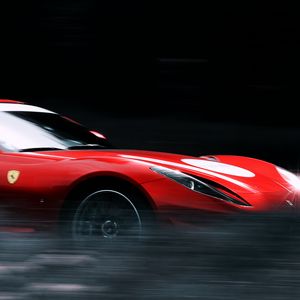 Preview wallpaper ferrari, car, red, sports car, speed, glare