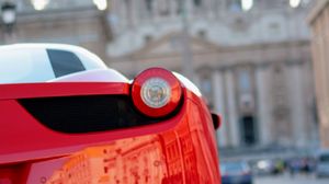 Preview wallpaper ferrari, car, red, tailight, back view