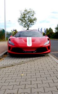 Preview wallpaper ferrari, car, red, front view