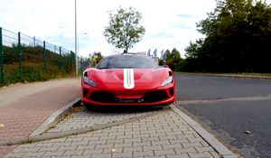 Preview wallpaper ferrari, car, red, front view