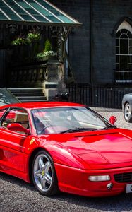 Preview wallpaper ferrari, car, red, parking, sports car