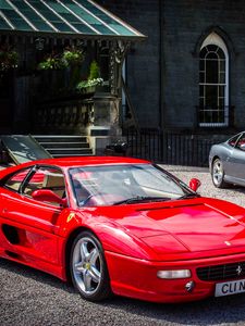 Preview wallpaper ferrari, car, red, parking, sports car