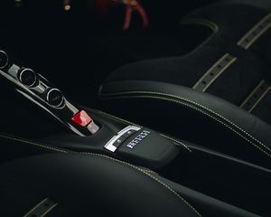 Preview wallpaper ferrari, car, salon, black, buttons