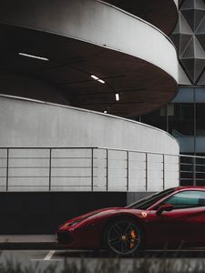 Preview wallpaper ferrari, car, side view, red