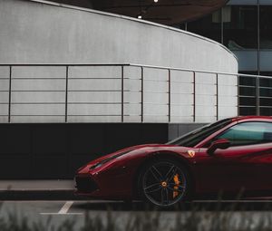 Preview wallpaper ferrari, car, side view, red