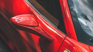 Preview wallpaper ferrari, car, sports car, red, mirror