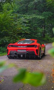 Preview wallpaper ferrari, car, sports car, rear view, red