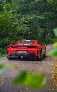 Preview wallpaper ferrari, car, sports car, rear view, red