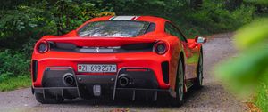 Preview wallpaper ferrari, car, sports car, rear view, red