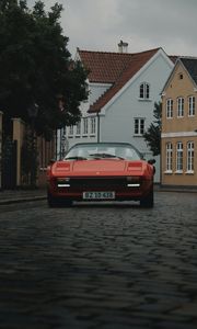 Preview wallpaper ferrari, car, sports car, red, old