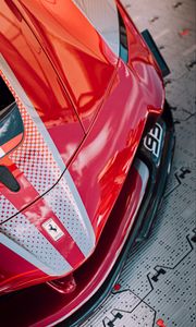 Preview wallpaper ferrari, car, sportscar, red, front view