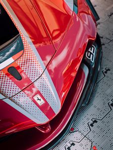 Preview wallpaper ferrari, car, sportscar, red, front view
