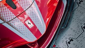 Preview wallpaper ferrari, car, sportscar, red, front view