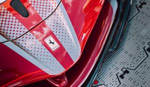 Preview wallpaper ferrari, car, sportscar, red, front view