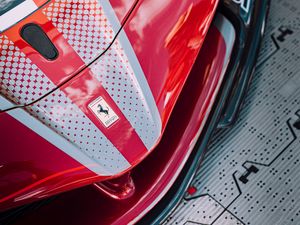 Preview wallpaper ferrari, car, sportscar, red, front view