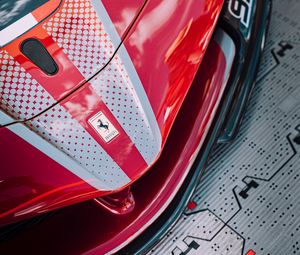 Preview wallpaper ferrari, car, sportscar, red, front view