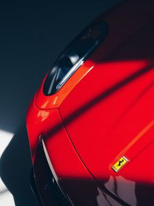 Preview wallpaper ferrari, car, sportscar, red, emblem