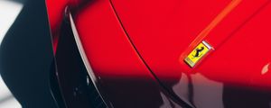 Preview wallpaper ferrari, car, sportscar, red, emblem