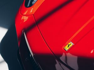 Preview wallpaper ferrari, car, sportscar, red, emblem