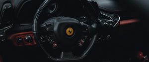 Preview wallpaper ferrari, car, steering wheel, salon