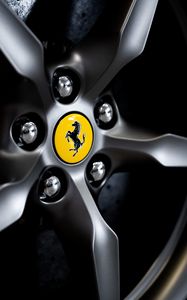 Preview wallpaper ferrari, car, wheel, drive, close