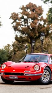 Preview wallpaper ferrari, dino, 206, gt, red, front view