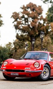 Preview wallpaper ferrari, dino, 206, gt, red, front view