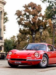 Download wallpaper 240x320 ferrari, dino, 206, gt, red, front view old  mobile, cell phone, smartphone hd background