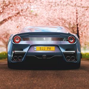 Preview wallpaper ferrari f12, ferrari, rear view, sports car, race, supercar