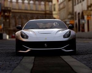 Preview wallpaper ferrari f12, ferrari, sports car, front view