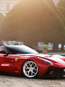 Preview wallpaper ferrari, f12, trs, red, side view