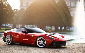 Preview wallpaper ferrari, f12, trs, red, side view