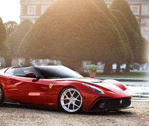 Preview wallpaper ferrari, f12, trs, red, side view