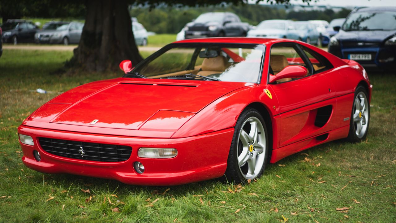 Wallpaper ferrari f355, ferrari, car, sports car, red, parking