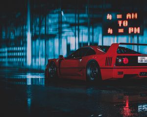 Preview wallpaper ferrari f40, ferrari, car, sportscar, red, side view