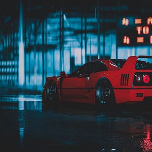 Preview wallpaper ferrari f40, ferrari, car, sportscar, red, side view