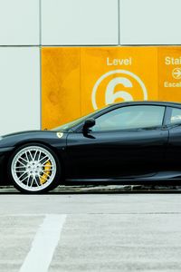 Preview wallpaper ferrari f430, ferrari, black, side view