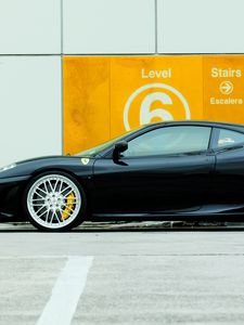 Preview wallpaper ferrari f430, ferrari, black, side view