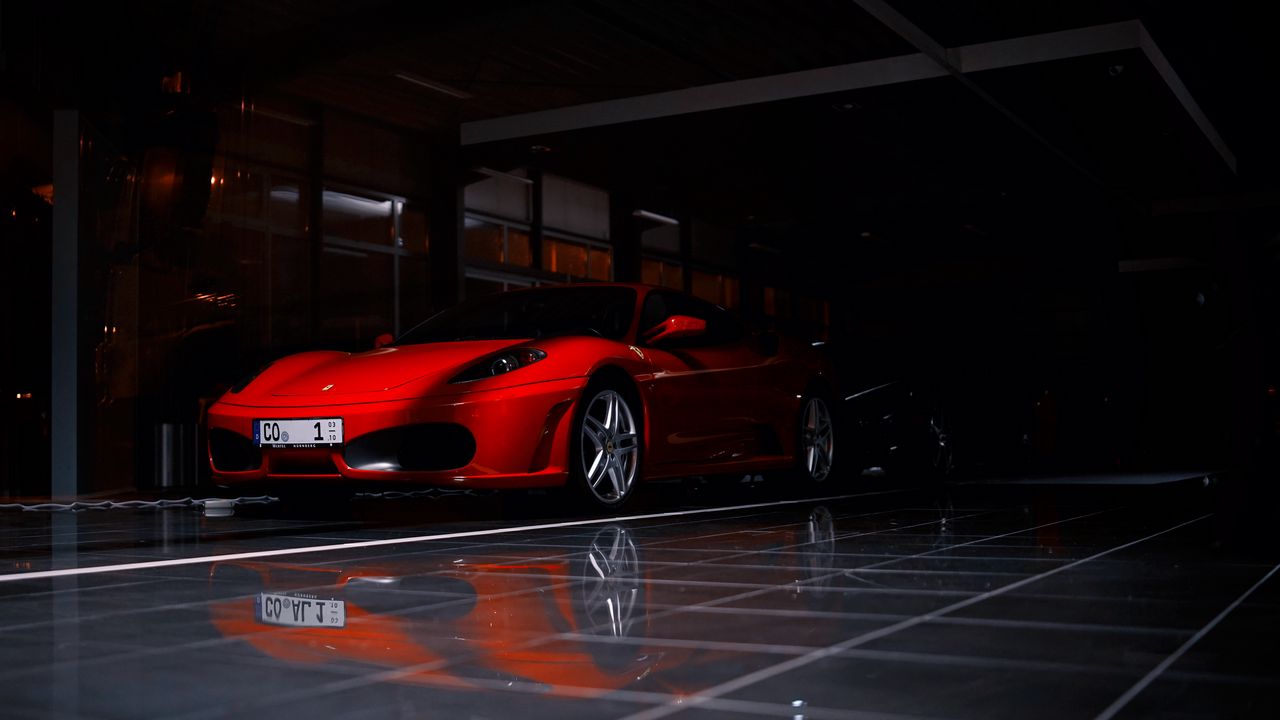 Wallpaper ferrari f430, ferrari, sports car, red, shadow