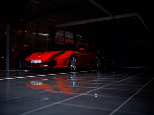 Preview wallpaper ferrari f430, ferrari, sports car, red, shadow