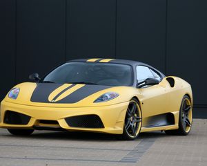 Preview wallpaper ferrari f430, ferrari, yellow, side view