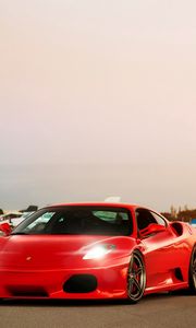 Preview wallpaper ferrari, f430, light, lights, airfield