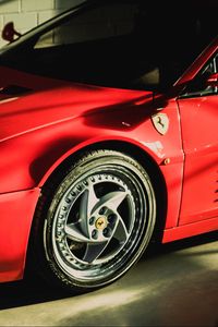 Preview wallpaper ferrari, f512 m, side view, red