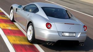 Preview wallpaper ferrari, gray, rear view, style