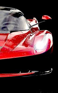 Preview wallpaper ferrari laferrari, ferrari, red, sports car, front view