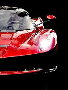 Preview wallpaper ferrari laferrari, ferrari, red, sports car, front view