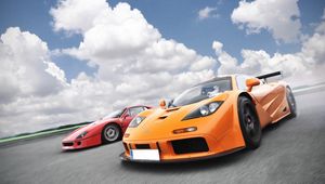 Preview wallpaper ferrari, red, orange, supercars