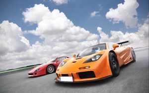 Preview wallpaper ferrari, red, orange, supercars