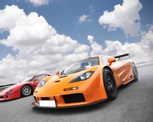 Preview wallpaper ferrari, red, orange, supercars