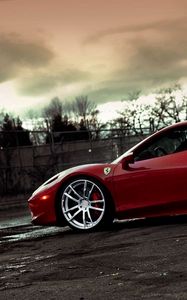 Preview wallpaper ferrari, red, stylish, wheels